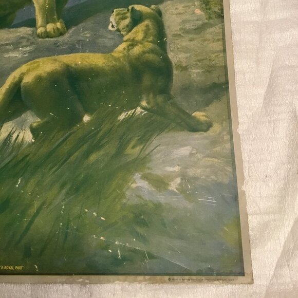 Very large, antique R. Atkinson Fox print (Elmer Lewis) "A Royal Pair" - Picture 11 of 16